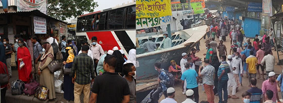 বাস টার্মিনাল-লঞ্চঘাটে ভিড় বেড়েছে