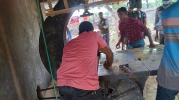 কমলগঞ্জে অবৈধ করাতকল উচ্ছেদ অভিযান